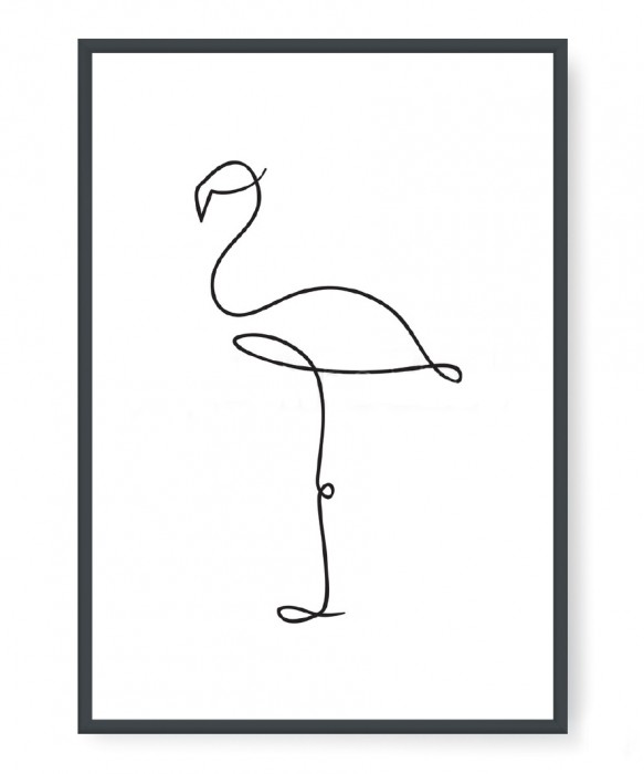 Plakaty - Flamingo line art